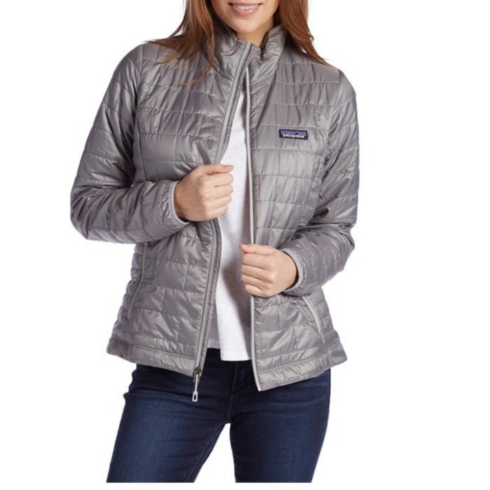 Patagonia Women's Nano Puff Jacket in Feather Grey Silver Gray Size Large